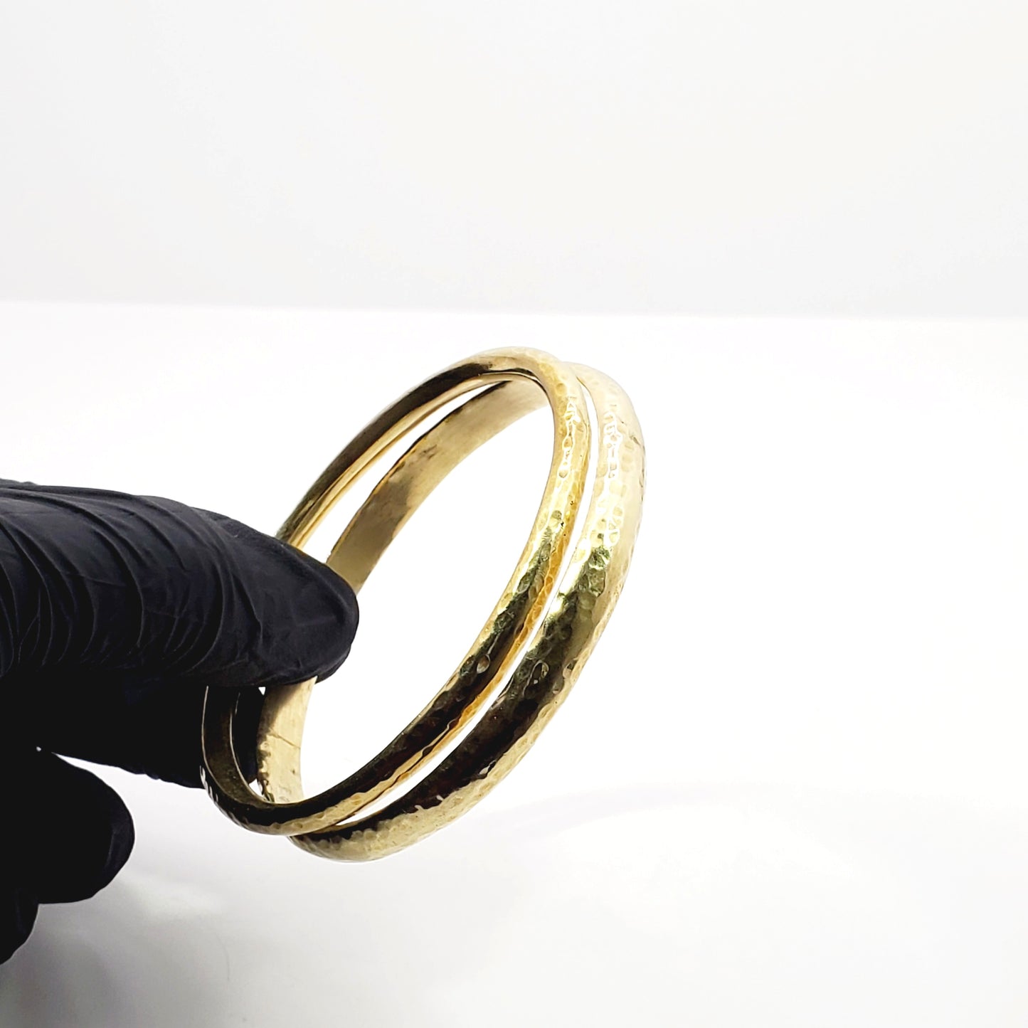 Kito Hammered Brass Bangles (Set of Two) | VANAFRIQ