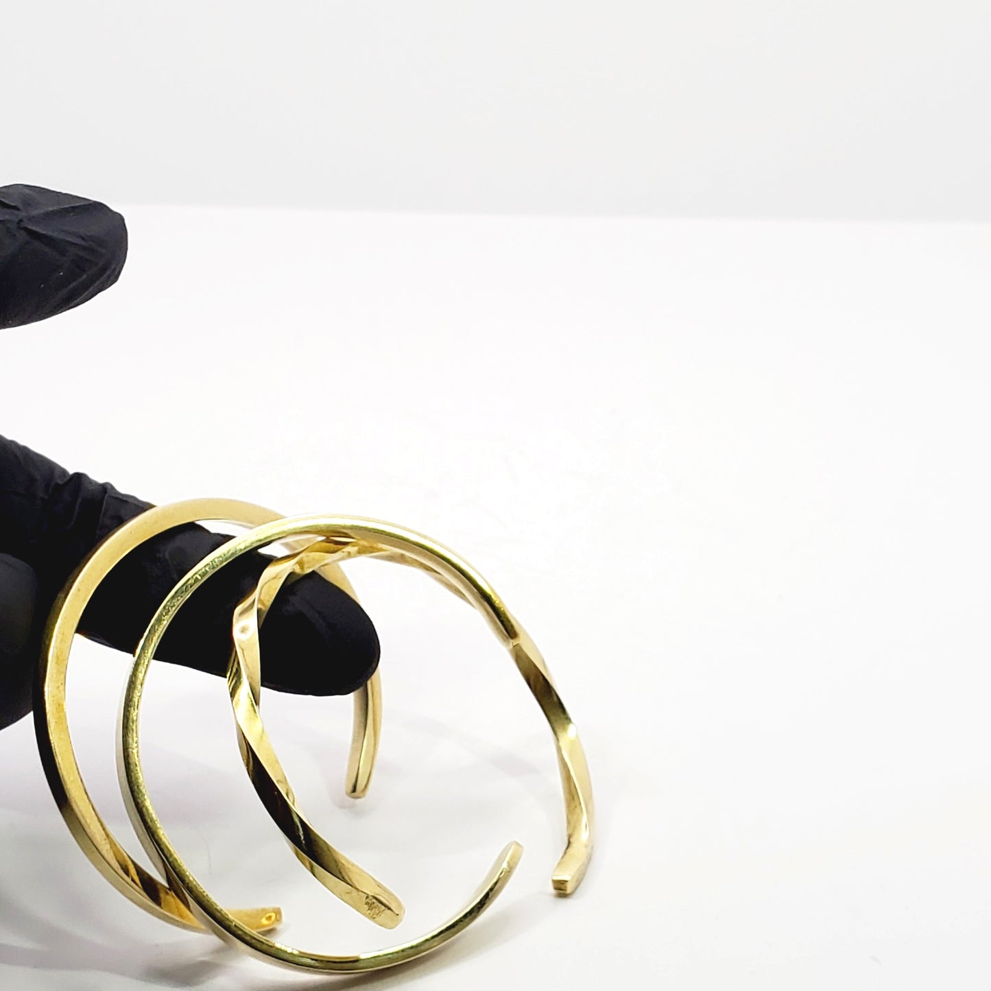 Tatu Brass Bracelet Cuff Set