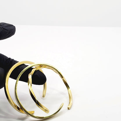 Tatu Brass Bracelet Cuff Set