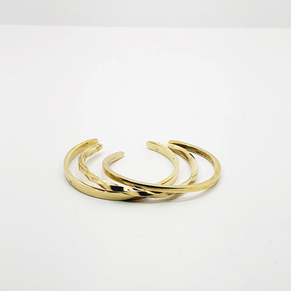 Tatu Brass Bracelet Cuff Set