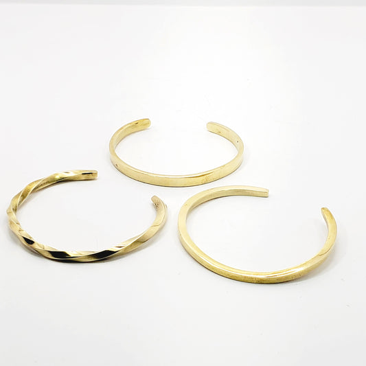 Tatu Brass Bracelet Cuff Set