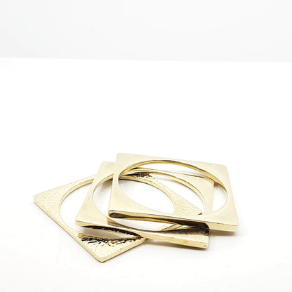 Mraba Brass Cuff Set