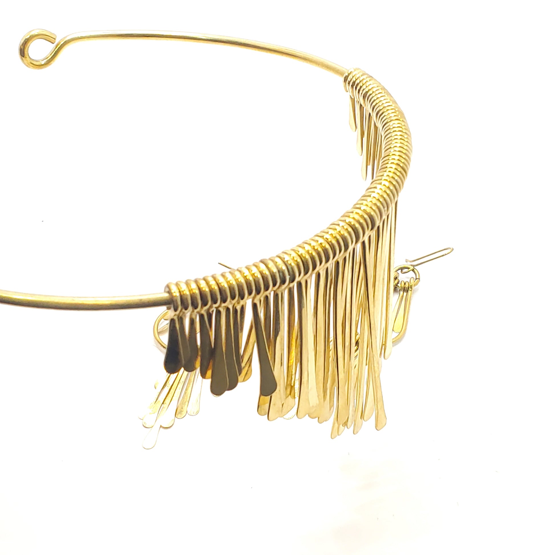 Tausi Brass Choker & Earrings Set | VANAFRIQ