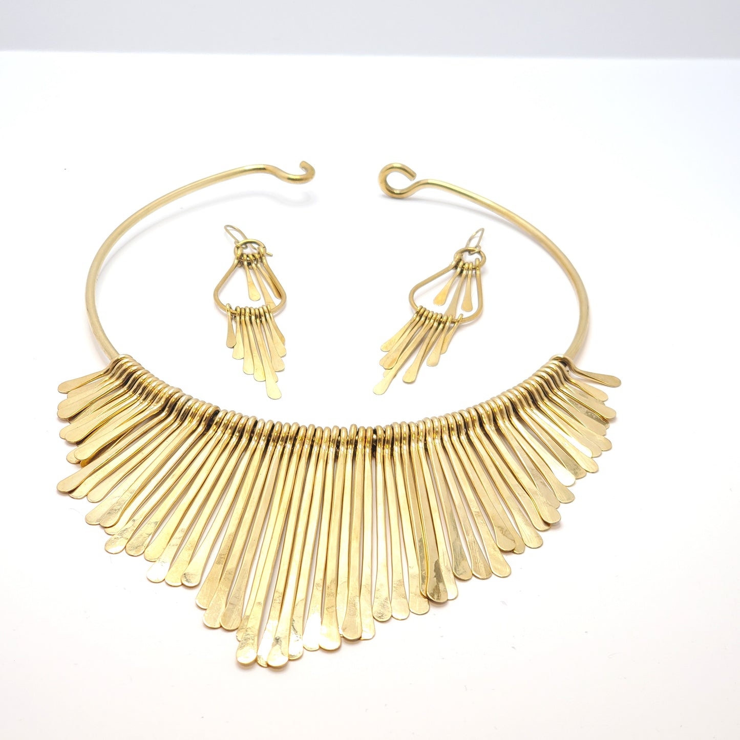 Tausi Brass Choker & Earrings Set | VANAFRIQ