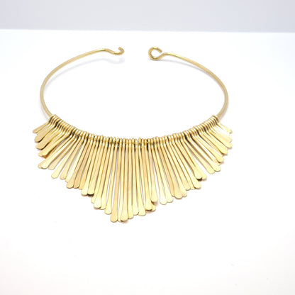Tausi Brass Choker & Earrings Set | VANAFRIQ