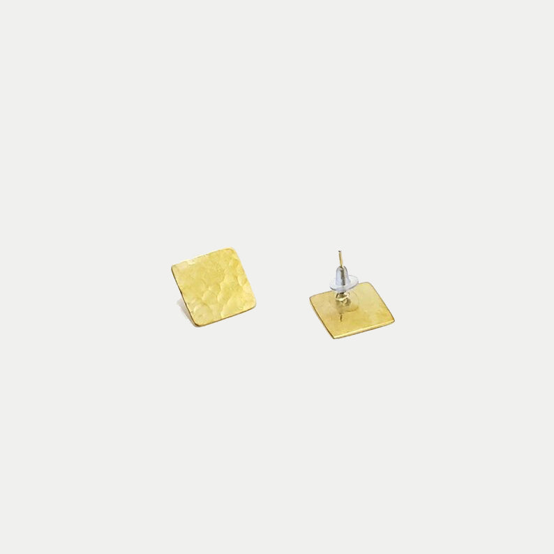 Minimalist Brass Square Stud Earrings Set | VANAFRIQ