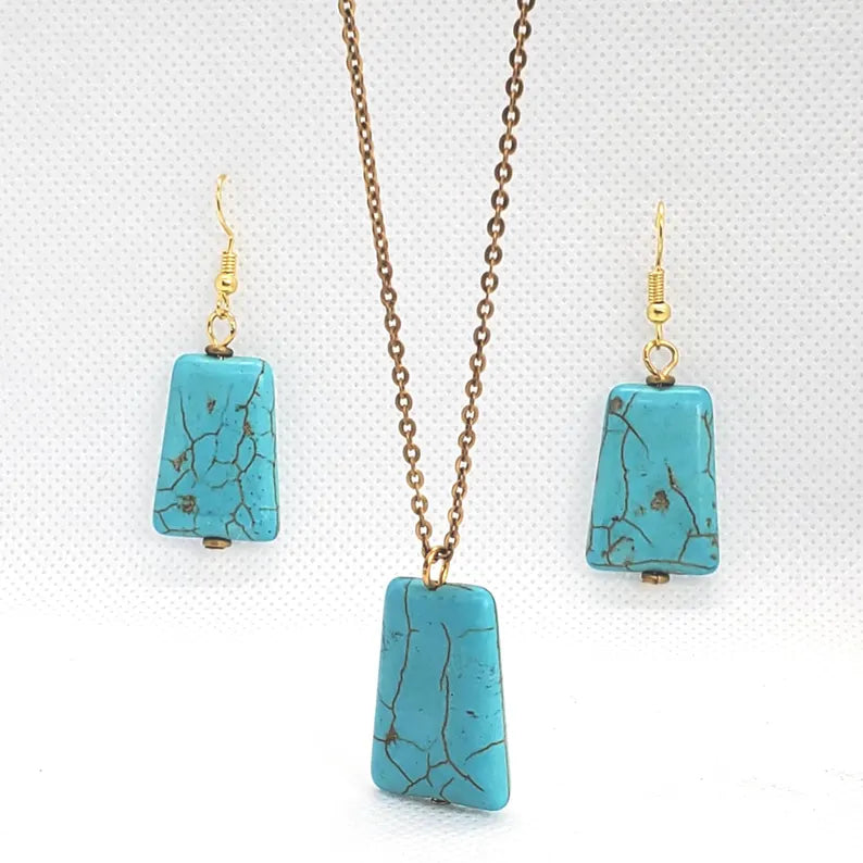 Turquoise Necklace & Earrings Set