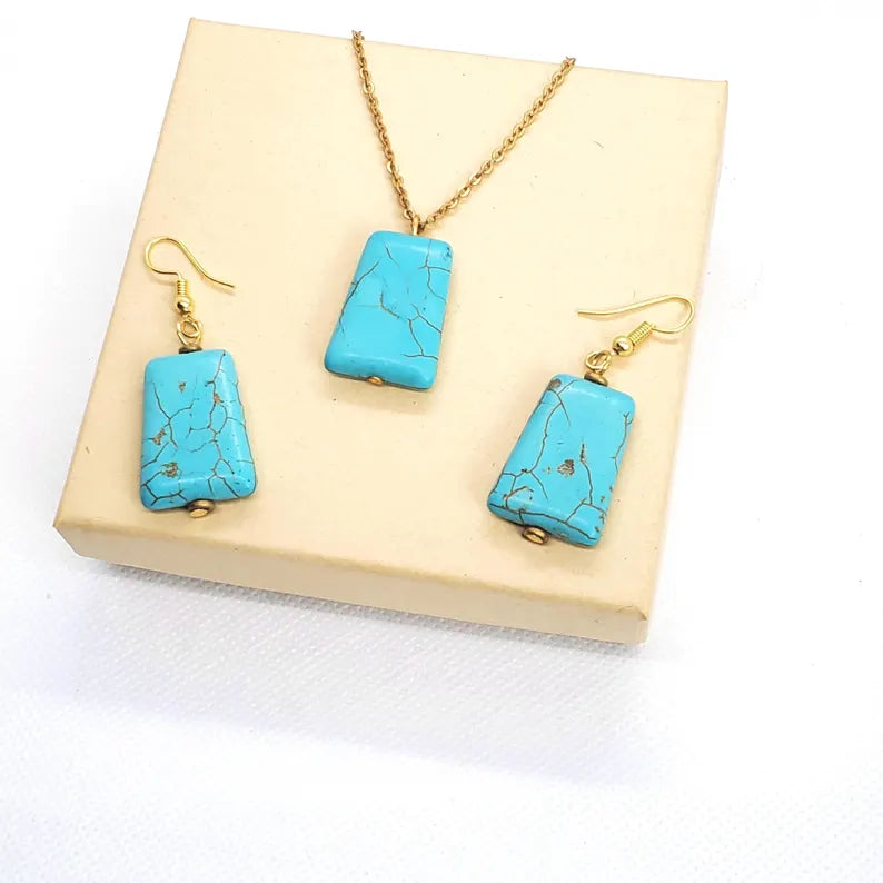 Turquoise Necklace & Earrings Set