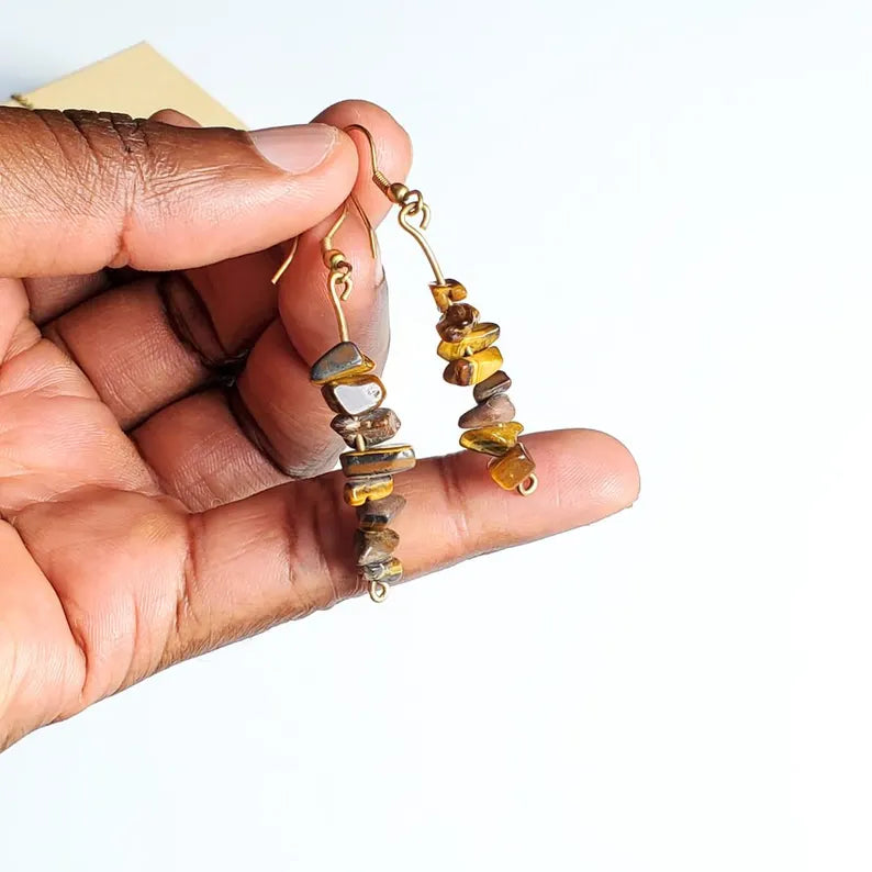 Tiger Eye Necklace and Earrings Set